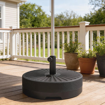 Fillable Umbrella Base, 20 inch Water Sand Filled Umbrella Stand, Fit 1.5