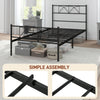 Metal Twin Platform Bed Frame with Headboard, Steel Slat Support, Underbed Storage, No Box Spring Needed, Easy Assembly