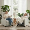 Single Recliner Sofa, Manual Home Theater Seating, Single Reclining Sofa Chair with Padded Seat for Living Room, Cream White