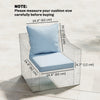 Seat Cushion Back Pillows Replacement Set of 2, Patio Chair Cushions Set for Indoor Outdoor, Light Blue