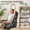 Office Chair with Foot Rest, Ergonomic Reclining Computer Gaming Chair w/ Snow Flannel Fabric, Thick Cushion, Dark Grey