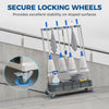 Cleaning Rolling Janitor Cart with Locking Wheels Cleaning Cart with Integrated Drip Tray 4 Casters