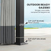 11' x 13' Patio Gazebo, Double Roof Outdoor Gazebo Canopy with Netting & Curtains, Galvanized Metal Frame