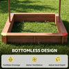 Wooden Sandbox with Cover, Kids Sandbox Outdoor with Adjustable Canopy and Seats for Backyard, Beach, Dark Brown