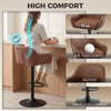 Bar Stools PU Leather Adjustable Swivel Barstools Backrest Counter Chairs Set of 2 Brown