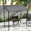 7' x 5' Garden Grill Canopy, BBQ Grill Gazebo Tent with Steel Frame and Hooks, Outdoor Sun Shade, Charcoal Grey