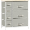 Dresser for Bedroom with 7 Drawers, Chest of Drawers with Metal Frame, Fabric Dresser for Living Room, Light Grey