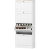 Modern Shoe Storage Cabinet with 4 Flip Drawers and Adjustable Shelves, Shoe Cabinet for 18-24 Pairs of Shoes, White