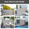 13' x 6' Retractable Side Awning, Outdoor Privacy Screen for Garden, Hot Tub, Balcony, Terrace, Pool, Light Grey