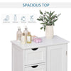 Bathroom Storage Cabinet, Floor Cabinet with Adjustable Shelf and 4 Drawers, Side Cabinet for Washroom, White