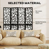 4 Panel Room Divider, 5.6 FT Lightweight Folding Privacy Screen with Geometric Pattern for Living Room, Bedroom, Black