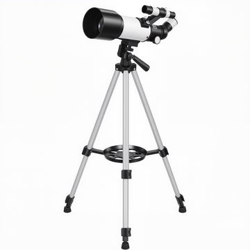 Telescope for Adults, 70 mm Aperture 400 mm Refractor Telescope with 40X/16X, Adjustable Tripod, Bag, White