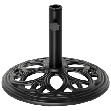 25lbs Cast Iron Round Patio Umbrella Base Stand, Umbrella Holder for Outdoor, Patio, Garden, Deck and Beach, Fit Dia. 1.5