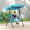 1-Seat Outdoor Porch Swing Patio Swing with Adjustable Canopy, Removable Seat and Back Cushion for Garden, Poolside
