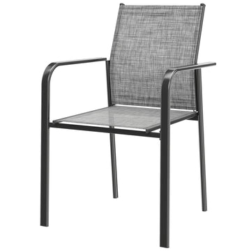 Stackable Patio Chairs Set of 4, Outdoor Dining Chairs with 20