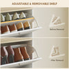Modern Shoe Storage with 3 Flip Drawers and Adjustable Shelves, Shoe Cabinet Organizer for 12-18 Pairs of Shoes, White