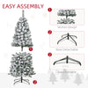 7.5ft Christmas Tree Artificial Snow Flocked Christmas Tree with Warm White LED Light, Holiday Home Xmas Decoration, Green White