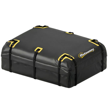 Rooftop Cargo Carrier, 21 Cubic Feet Waterproof Soft-Shell Car Roof Storage Bag with Door Hooks, Anti-Slip Mat