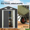 7.7' x 6.5' Outdoor Metal Garden Shed House Hut Gardening Tool Storage with Ventilation
