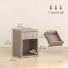 Nightstand with Drawer and Open Shelf, Modern Bedside Table Set of 2 for Bedroom Living Room, Grey