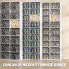 Media Storage Cabinet, 9-Tier DVD Shelf with 21 Adjustable Shelves, Holds 835 CDs, 500 DVDs or 640 Blu-rays, Black