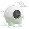 Enclosed Cat Litter Box, Large Kitty Litter Box with Lid, Scoop, Leaking Sand Pedal, Top Handle, Light Green