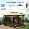 10.7 x 10.7ft Pop Up Gazebo, Adjustable Instant Sun Shelter with UV30+ Roof Cover, Removable Mesh Curtains, Beige