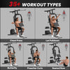 Soozier Multifunction Home Power Exercise Gym System Weight Training Exercise Workout Station Fitness Strength Machine for Whole Body Training Black