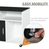 Lateral Filing Cabinet, Printer Stand Home Office Mobile File Cabinet with Wheels, Lockable Drawer, Black