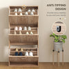 Shoe Storage Cabinet with 3 Flip Drawers, Narrow and Slim, 12 Pair of Shoes Organizer for Hallway, Entryway, Nature Wood