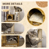 Litter Box Enclosure with Cat Tree Tower, Hidden Cat Washroom Furniture with Condo, Scratching Posts, Large Platform, Hammock and Soft Cushion, Rustic Brown