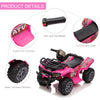 6V Kids ATV Quad, 4 Wheeler Battery Powered Electric Ride on Car with Music, Forward, for Boys and Girls Ages 18-36 Months, Pink