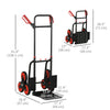 6-Wheels Stair Climber Trolley Cart, Hand Truck and Dolly, Foldable Steel Load Cart, 264lbs Capacity, Black and Red