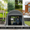 10' x 20' Portable Shed, Motorcycle Bike Tent with Roll-up Door, Galvanised Steel Frame for Garden Tools, Dark Grey