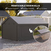 12 x 20ft Carport with 2 Roll-Up Doors, 4 Windows, Portable Garage with Removable Sidewalls for Car, Truck