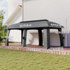 10' x 20' Patio Gazebo, Outdoor Gazebo Canopy Shelter with Netting, Vented Roof for Garden Dark Grey