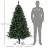 7.5ft Artificial Christmas Trees, Xmas Tree with 1346 Branch Tips, Auto Open Holiday Party Décor with Steel Base for Home Office, Green