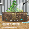 6' x 3' x 1' Large Outdoor Planter Box, Galvanized Raised Garden Bed with Metal Plant Stake, Silver, Dark Grey