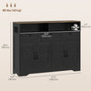 Sideboard, Buffet Cabinet with 4 Barn Doors and 3 Drawers, Coffee Bar Cabinet with Adjustable Shelves