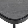 Square Outdoor Table, Patio Bistro Coffee Table with Faux-marbled Top and 42mm Umbrella Hole for Garden, Dark Grey