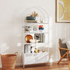 4-Tier Arched Shelving Unit with Cabinet, Bookshelf for Living Room, Office, 31.5