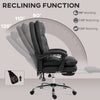 Executive Office Chair with 6-Point Massag, Microfibre Reclining Computer Chair with Footrest, Cream White