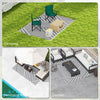Reversible Outdoor RV Rug, Patio Floor Mat, 6' x 9' Plastic Rug for Backyard, Deck, Beach, Camping, Grey and Cream