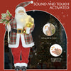 Life Size Singing and Dancing Santa Claus, Standing Animated Santa Claus with Posable Arms, Sack, Sound Activated