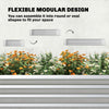 Galvanised Raised Garden Bed with Arched Trellis, 7 x 4 x 7ft Metal Outdoor Planter Box with Open Bottom