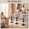 Bar Stools Set of 3, Swivel Counter Height Bar Stools with Back, Adjustable Linen-Look Bar Chairs, Off-White