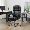 Massage Office Chair, Reclining Executive Office Chair with 6-Point Vibration, Footrest and High Back, Black