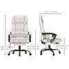 6-Point Vibration Massage Chair, Height Adjustable Reclining Computer Chair with Retractable Footrest, Brown