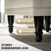 Storage Ottoman, Linen Fabric End of Bed Bench with Button Tufted Storage Bench for Bedroom, Beige