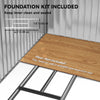 7' x 4' x 6' Garden Storage Shed Outdoor Patio Metal Tool Storage House w/ Foundation Kit and Double Doors, Earthy Yellow